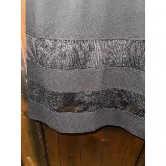 Authentic Aidan Mattox Fit and Flare Black Mesh-Panel Party Dress size 4 - Picture 9 of 17